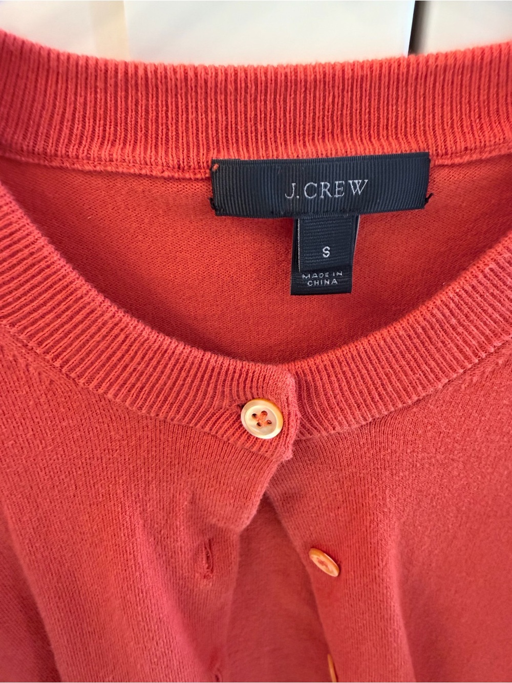 J. Crew Women's Orange-Red Jackie Crewneck Button Cardigan - Picture 5 of 5